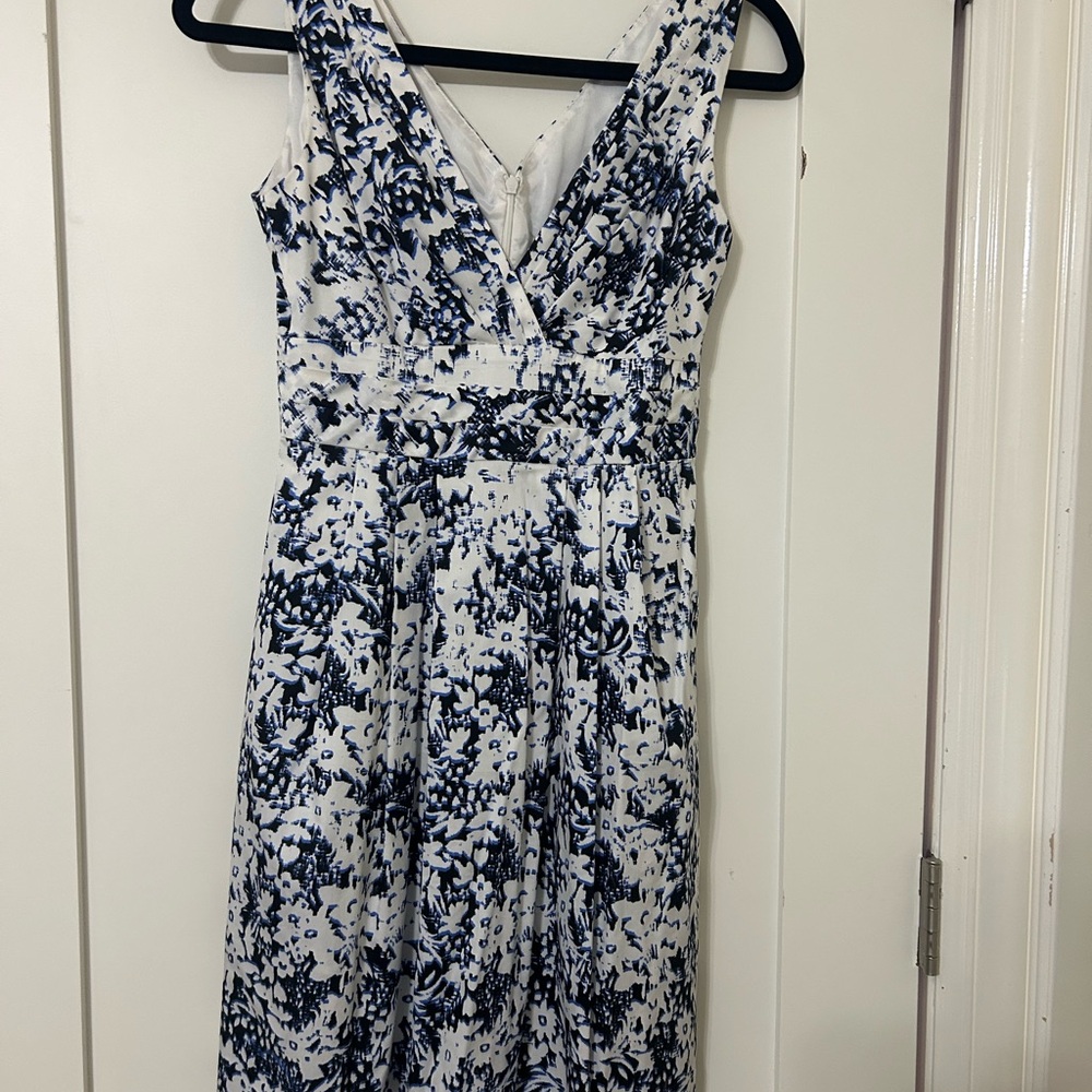 Nanette Lepore Navy and White Floral Maxi Dress
